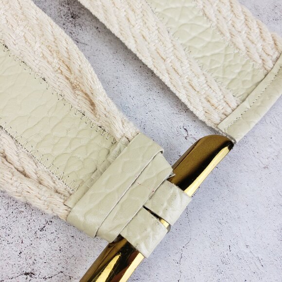 Vintage The Leather Shop Wide Belt Art-to-Wear Mixed Media Leather Avant Garde M main image 6